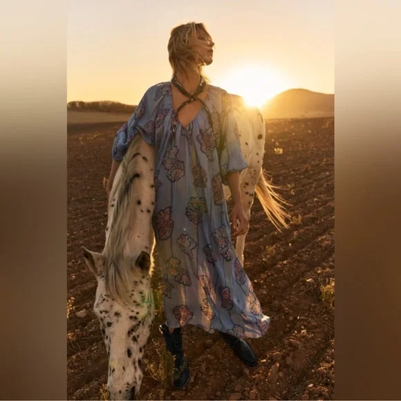 ZARA PRINTED 100% RAMIE TUNIC DRESS - Picture 8 of 16